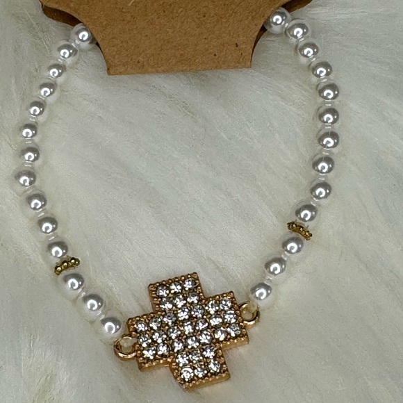 PEARL AND CRYSTAL BEADED EXPANDABLE BRACELET - Picture 10 of 17